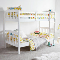 Bunkbed Kids white 3ft single wooden bunk bed with mattress childrens bedroom furniture