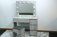 Dressing Table with Mirror and Stool Makeup Vanity LED Bulbs Mirror Hollywood Table