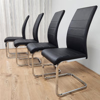 Dining Chairs Set of 4 Black Leather Kitchen Chairss