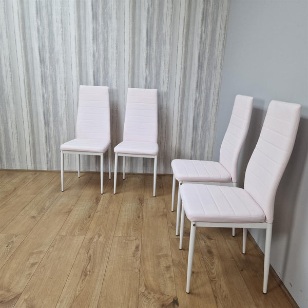 Dining Chairs Set of 4 Pink Leather Kitchen Chairs
