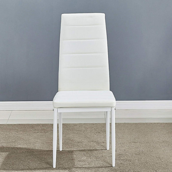 Dining Chairs Set of 4 White Leather Kitchen Chairs