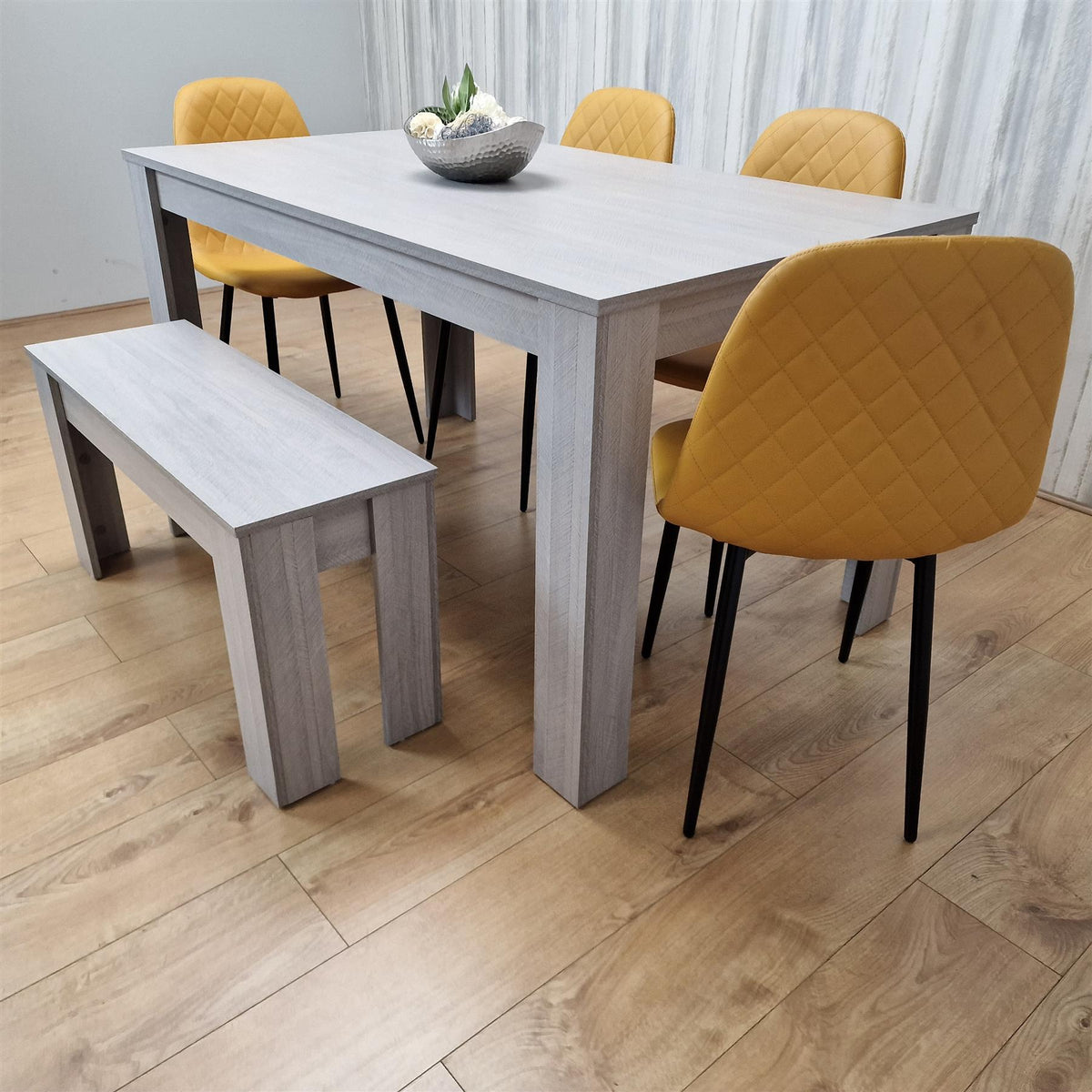 Dining Table Set with 4 Chairs Dining Room, Kitchen table set of 4, and Bench